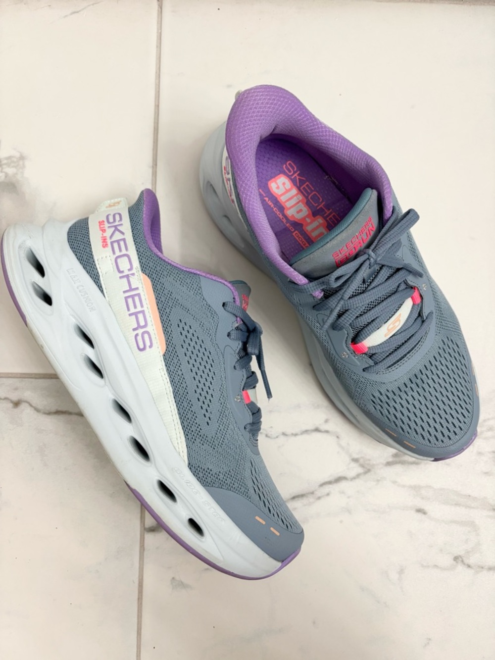 Skechers Hands Free Slip Ins Glide Step Sneakers Womens 7 Blue Comfort Athletic